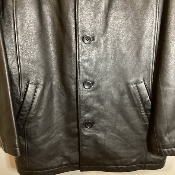 Lorenzo Uomo Collection Men's Black Leather Jacket Coat Soft Fully Lined Pockets - Picture 3 of 11